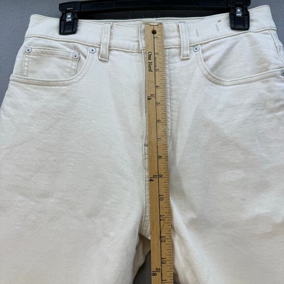 Madewell Jeans Women's 28 (6) Cream 90s Straight Leg High Rise Fit Summer EUC - Picture 12 of 14